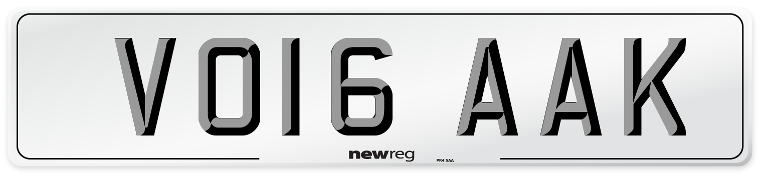 VO16 AAK Number Plate from New Reg